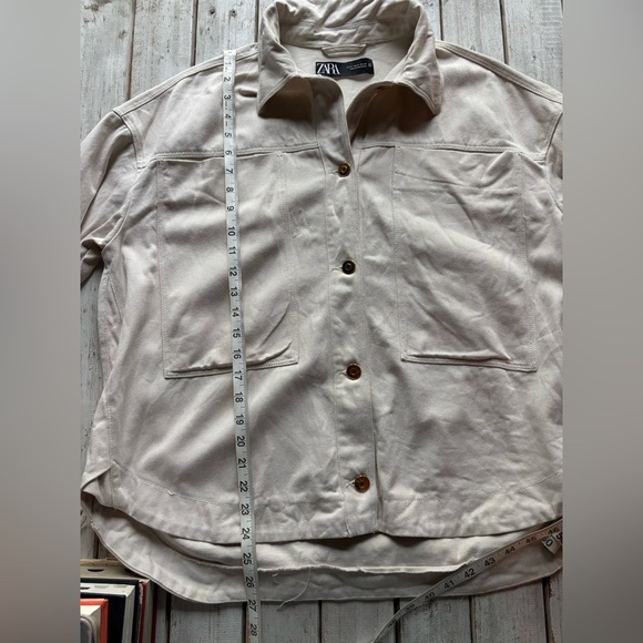 Zara | lightweight | denim | ivory | shacket | M - Picture 3 of 10